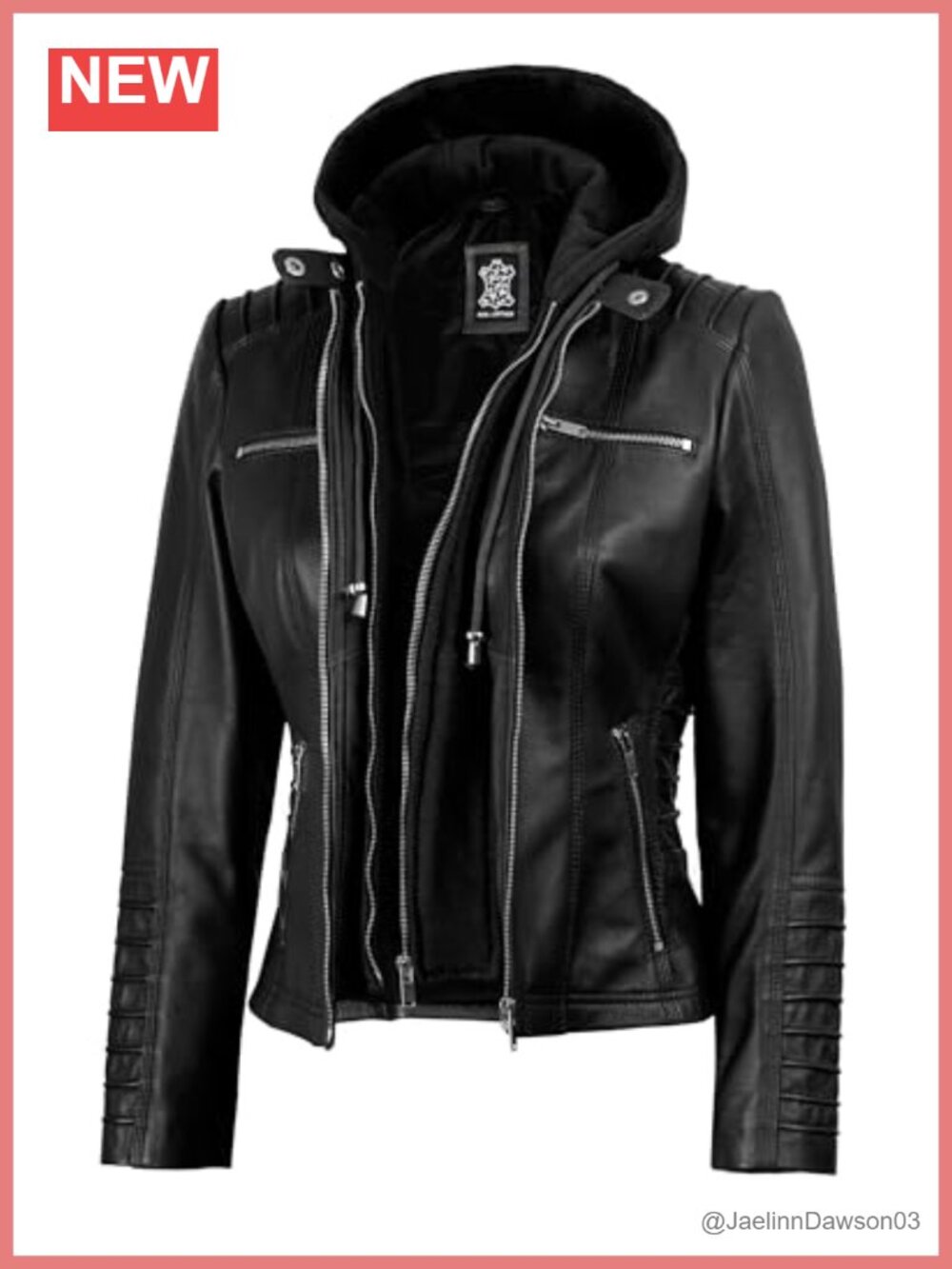 Lambskin Leather Jacket Womens Removable Hood Aviator Bomber